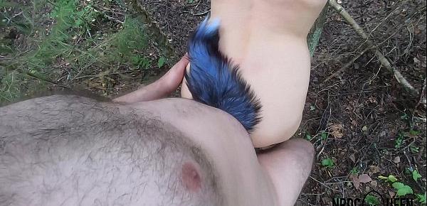  Outdoor Forest fuck with Foxy anal tail Lady 4K